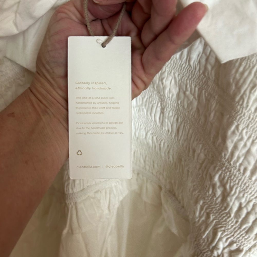 Cleobella NWT Elegant White Ruffled Dress - Picture 5 of 8